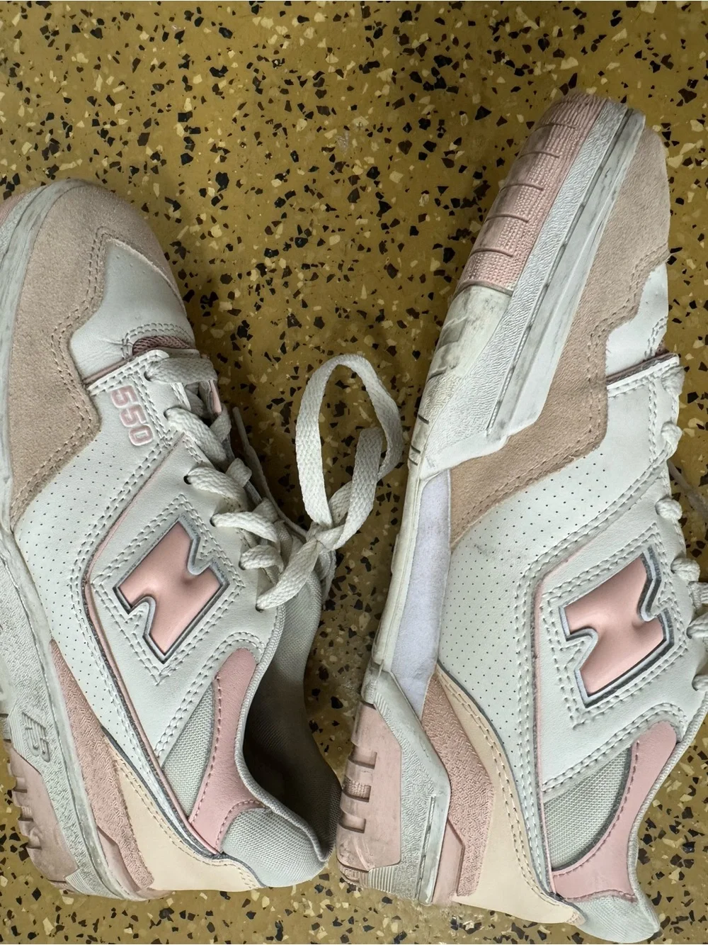 Nike Kids White Sneakers with Pink, Orange and Yellow Accents